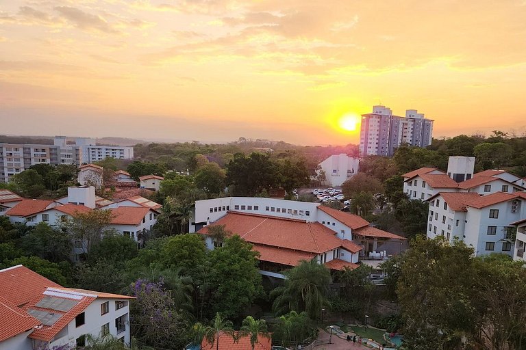 Apto Rio Quente - Ar cond na suíte e vista linda