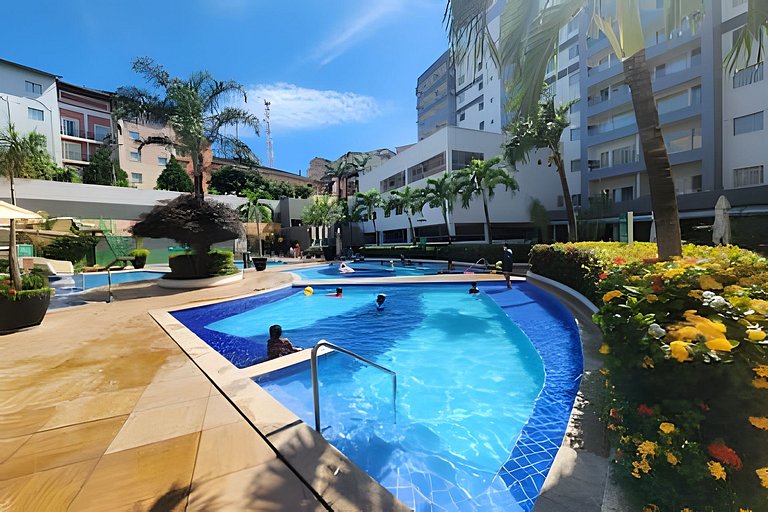 Apto em Rio Quente com linda vista pras piscinas