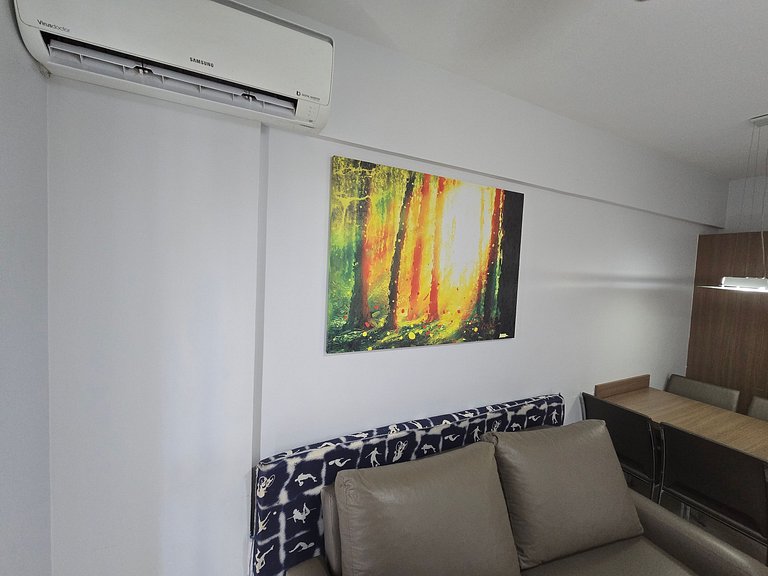 Apto em Rio Quente com ar na sala e suíte