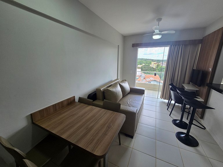Flat Rio Quente - Ótima área de lazer e localizaçã