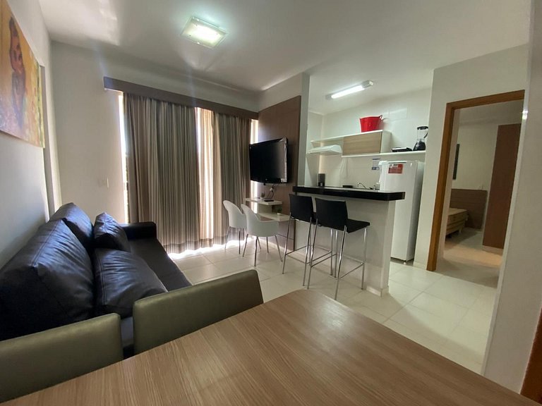 Apto em Rio Quente com linda vista pras piscinas